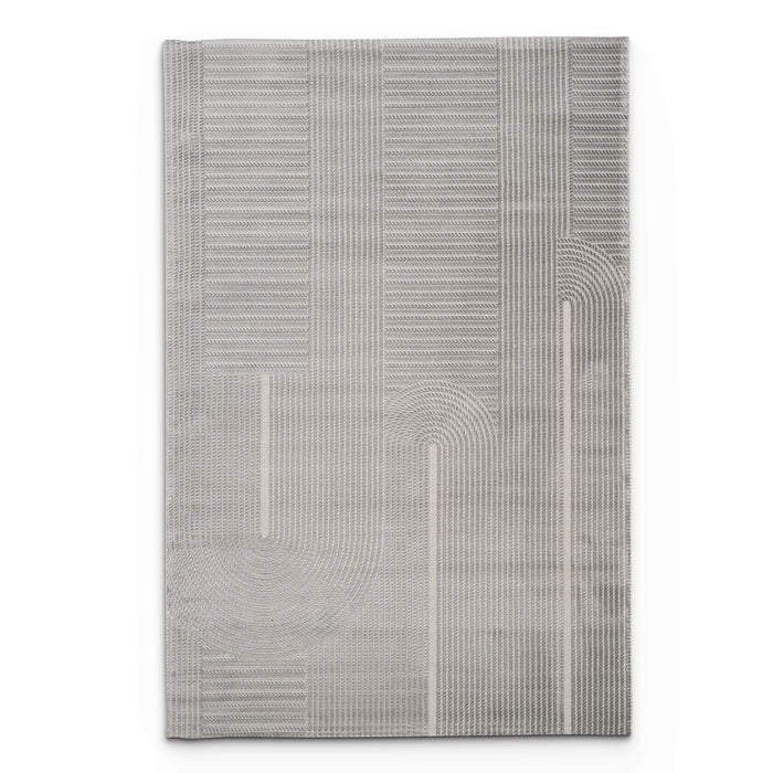 Camber Auburn Geometric Grey & Silver Rug