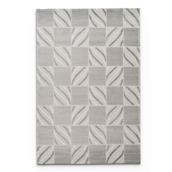 Camber Ridge Geometric Grey & Silver Rug