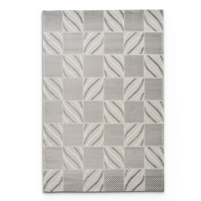 Camber Ridge Geometric Grey & Silver Rug