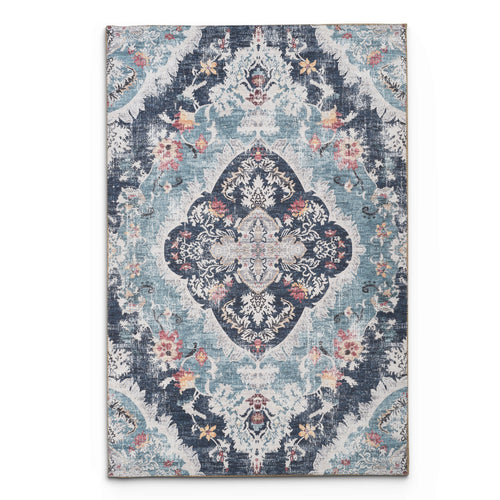 Portobello Dove Traditional Blue Rug