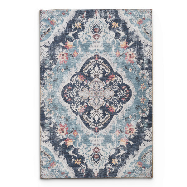Portobello Dove Traditional Blue Rug