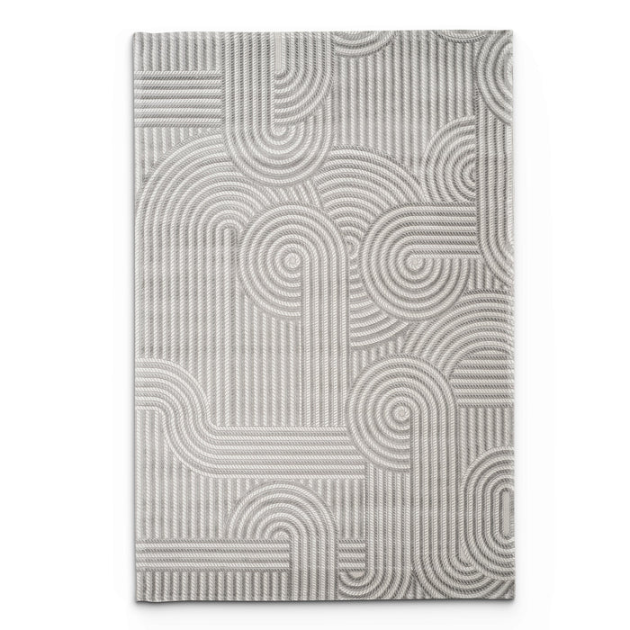Camber Hollow Geometric Grey & Silver Rug