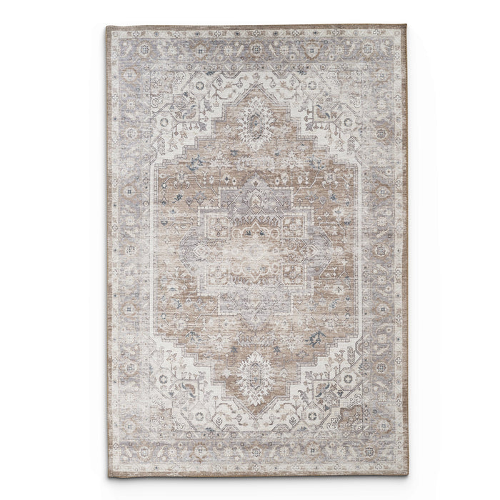 Portobello Terra Traditional Brown & Taupe Rug