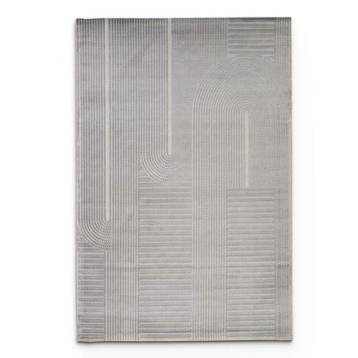 Camber Berry Geometric Grey & Silver Rug