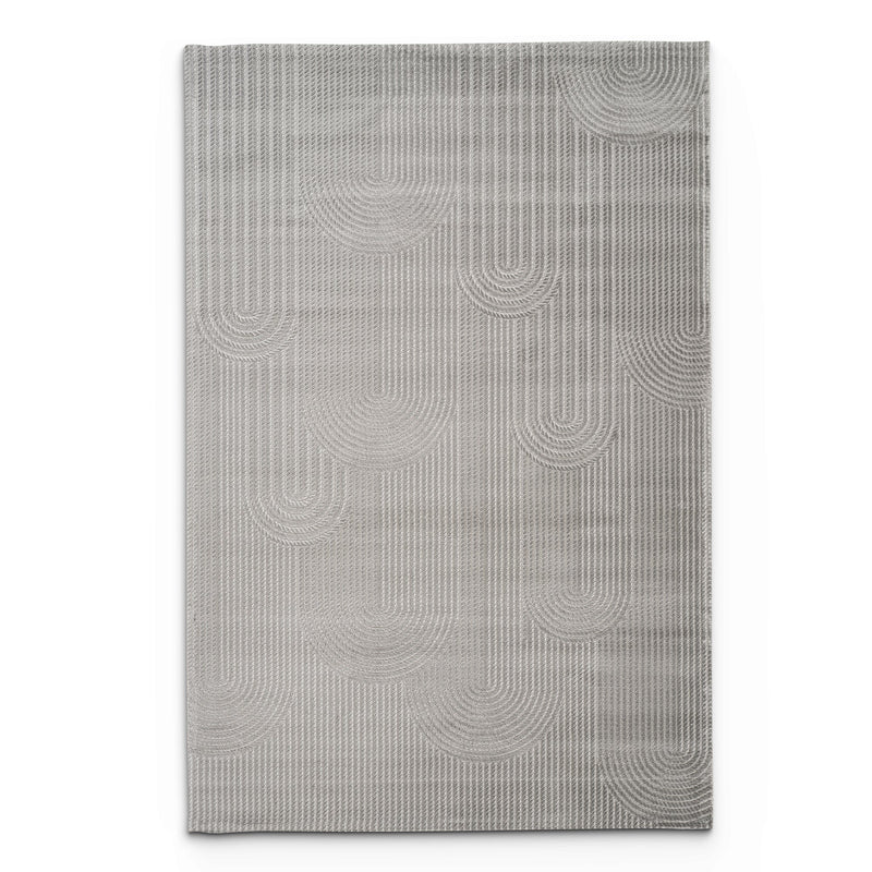 Camber Rust Geometric Grey & Silver Rug