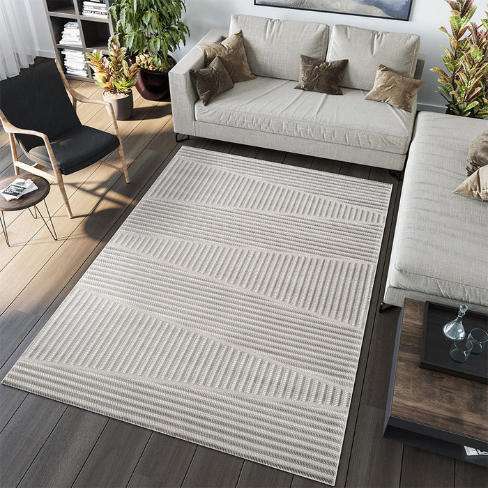 Camber Cypress Geometric Grey & Silver Rug