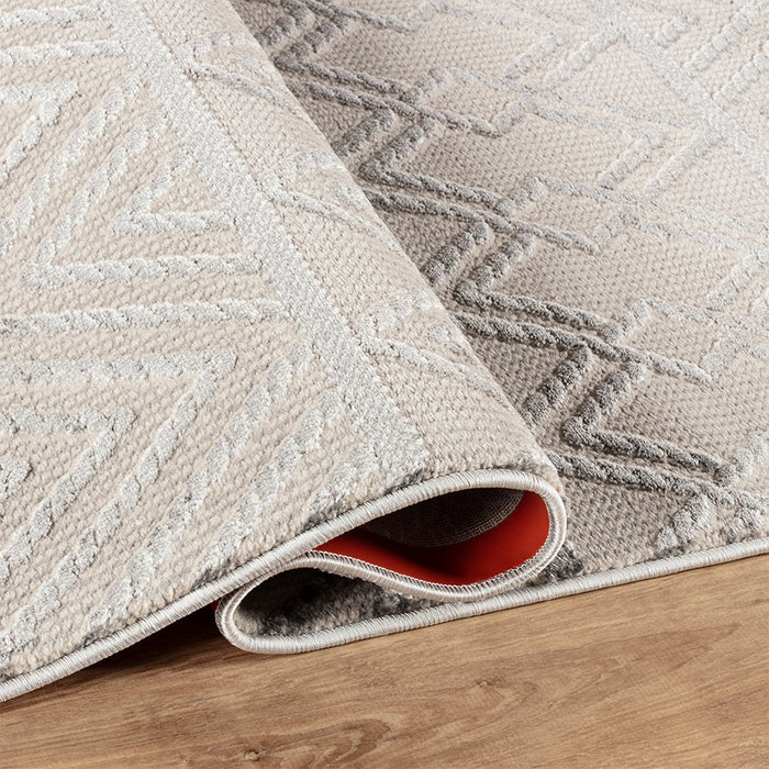 Camber Geometric Grey & Silver Rug