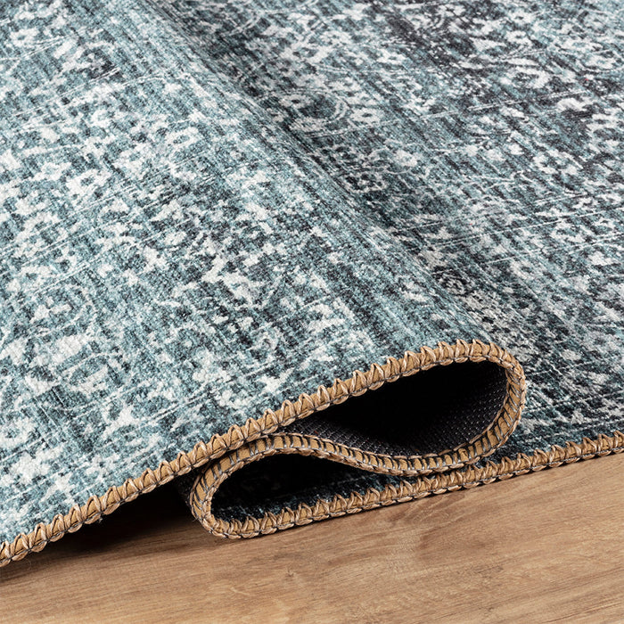 Portobello Frost Traditional Blue Rug