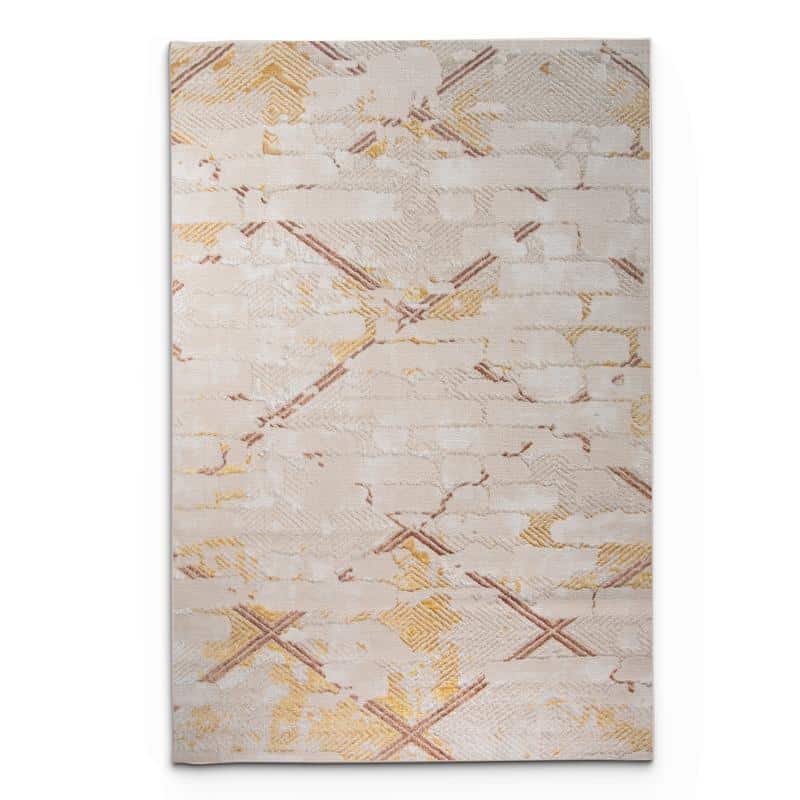 Alin Beige Gold Modern Rug - 05655A - Kristal Carpets
