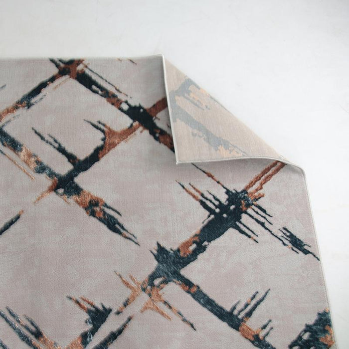 Alin Grey Navy Modern Rug - 05339A