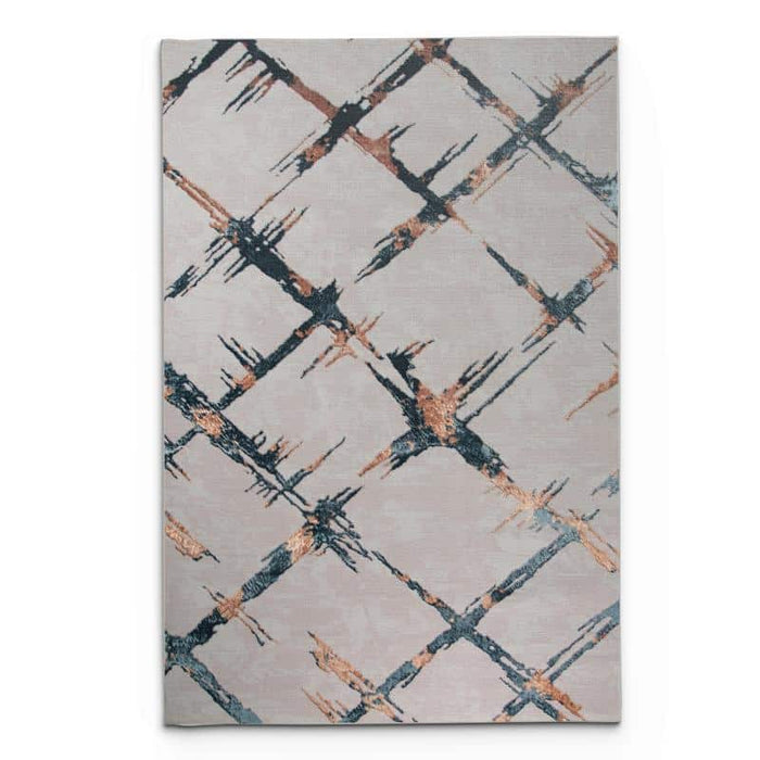 Alin Grey Navy Modern Rug - 05339A