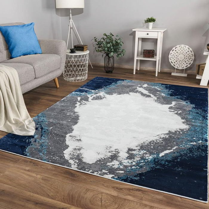 Elit Bore Grey Blue Rug - Kristal Carpets