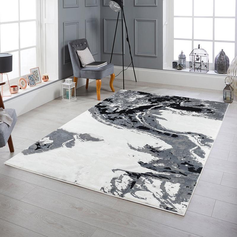 Elit Crimp Grey Black Rug