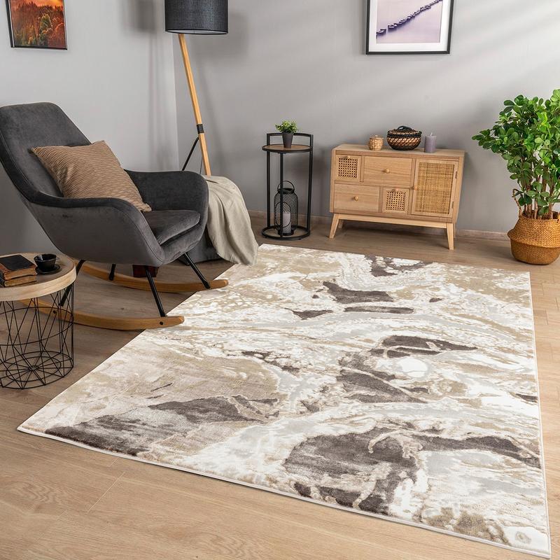 Elit Hole Beige Brown Rug