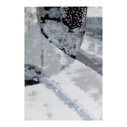 Elit Plain Grey Black Rug