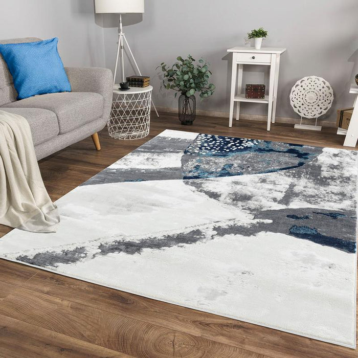 Elit Plain Grey Blue Rug - Kristal Carpets