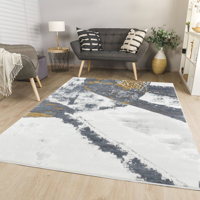 Elit Plain Grey Gold Rug