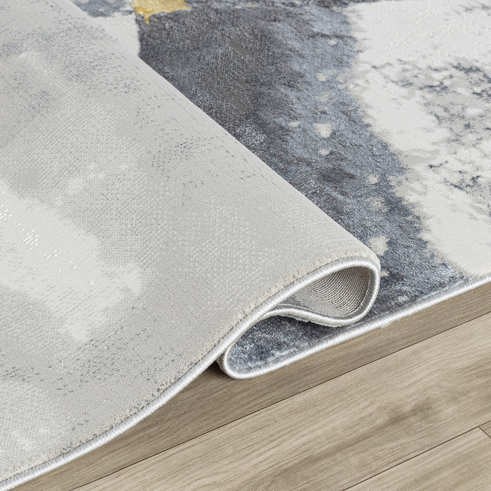 Elit Plain Grey Gold Rug