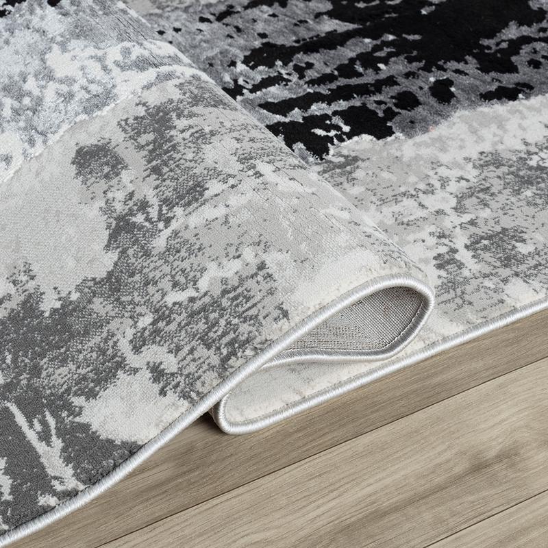 Elit Stripe Grey Black Rug