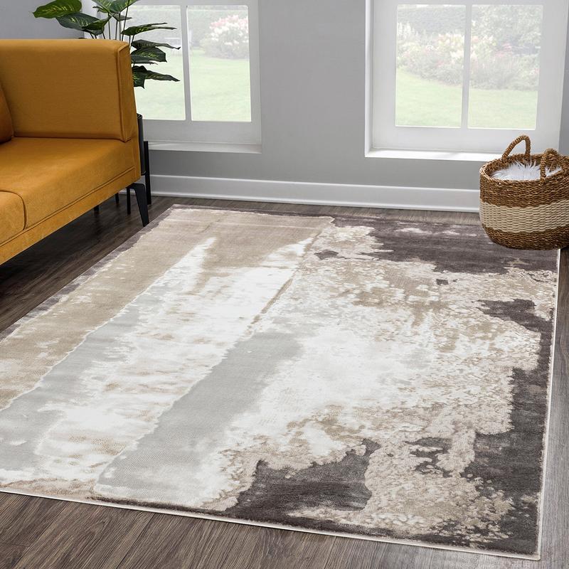 Elit Texture Beige Brown Rug