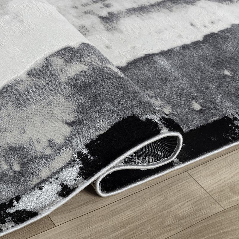 Elit Texture Grey Black Rug