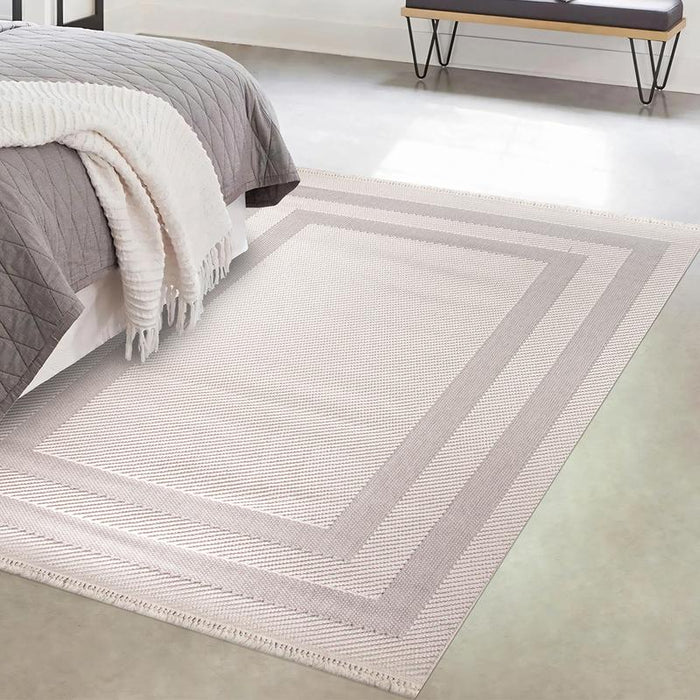 Favori Double Pattern Beige Rug - Kristal Carpets