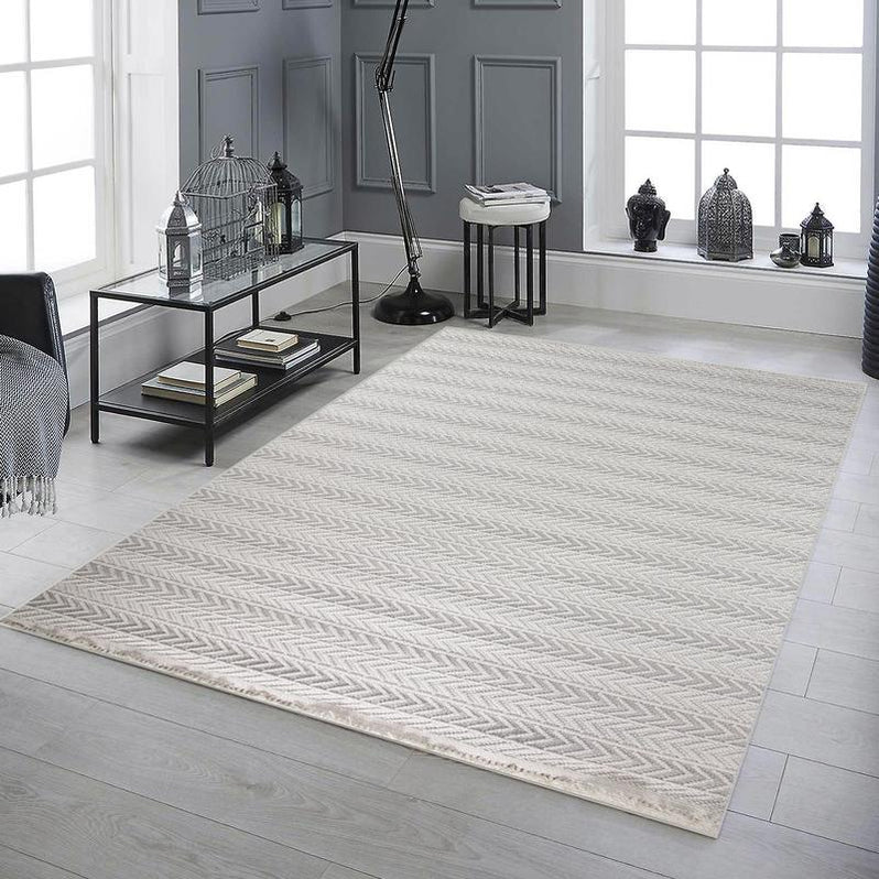 Favori Line Cream Rug - Kristal Carpets