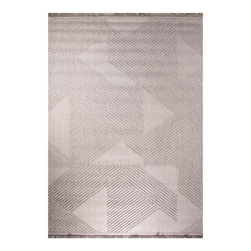 Favori Triangle Pattern Grey Rug - Kristal Carpets
