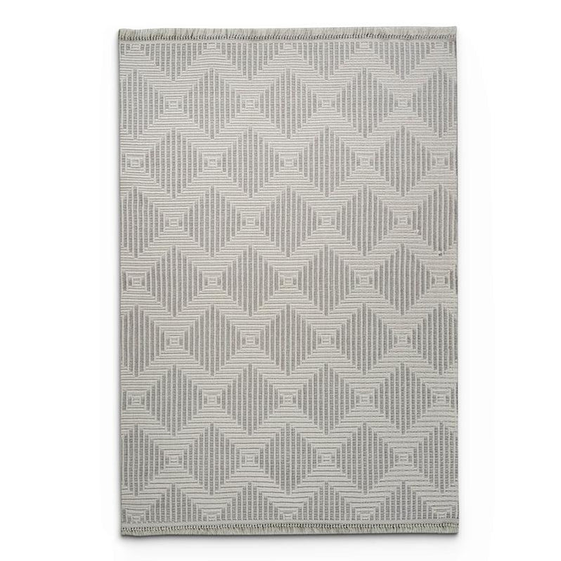 Favori Triangle Patterned Cream Rug - Kristal Carpets