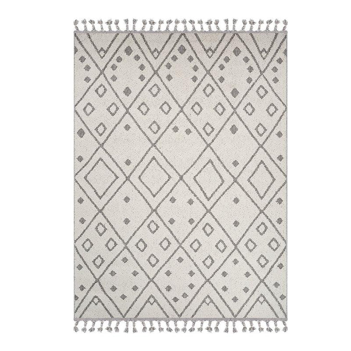 Jute Diamond White Rug - Kristal Carpets