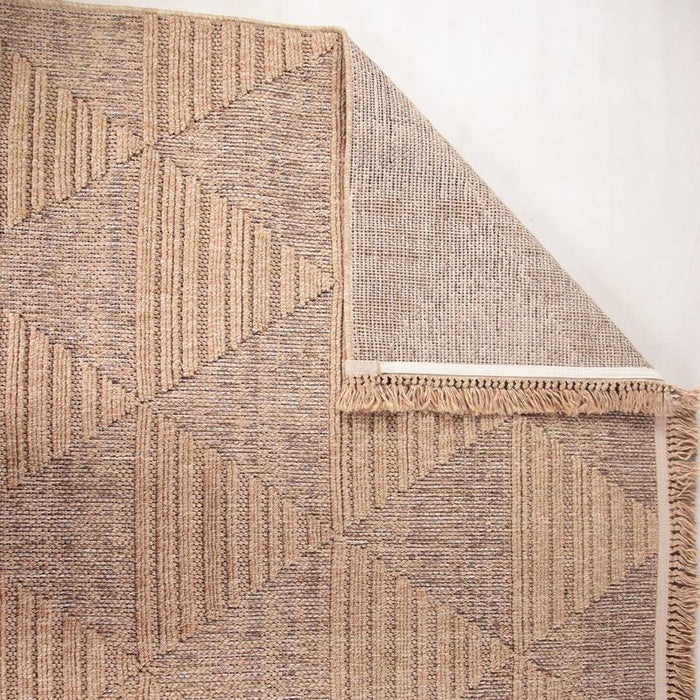 Jute Triangle Pattern Brown Rug - Kristal Carpets