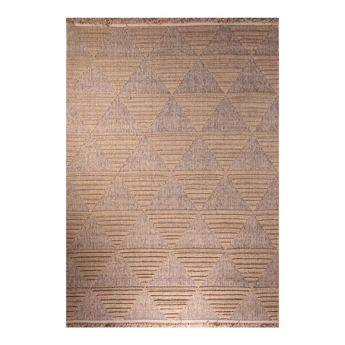 Jute Triangle Pattern Brown Rug - Kristal Carpets
