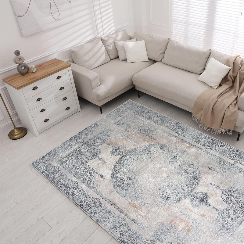 Merry Grey Navy Rug MR249