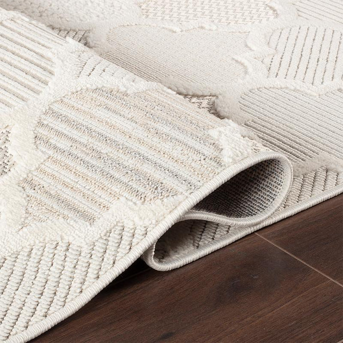 Cream Rough Rug Pastel Cream Rug - 32540A - Kristal Carpets