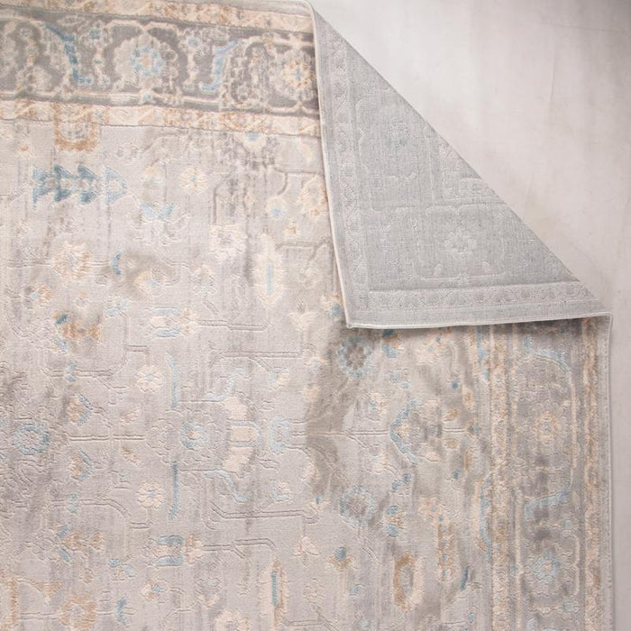 Rainbow Ethnic Frame Pattern Grey Rug