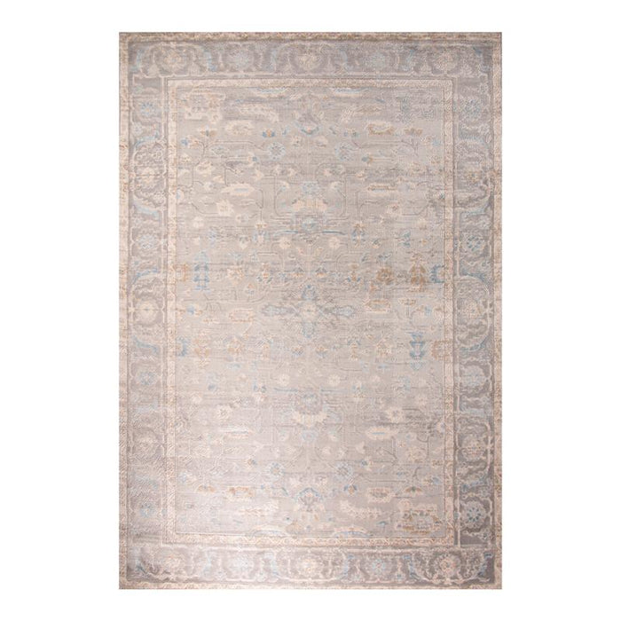 Rainbow Ethnic Frame Pattern Grey Rug