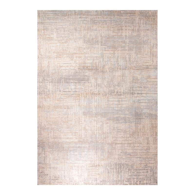 Rainbow Maze Pattern Beige Rug - Kristal Carpets