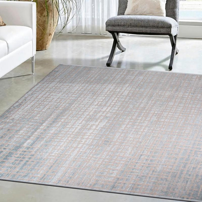 Rainbow Stone Pattern Blue Rug - Kristal Carpets