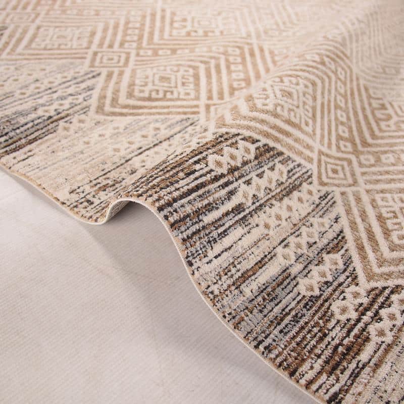 Random Ethnic Figure Pattern Beige Rug