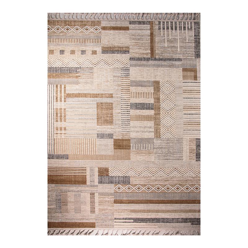 Carpet Pattern Random Random Tetris Pattern Beige Rug - Kristal Carpets