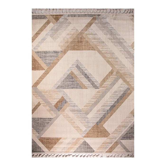 Random Triangle Pattern Beige Rug - Kristal Carpets