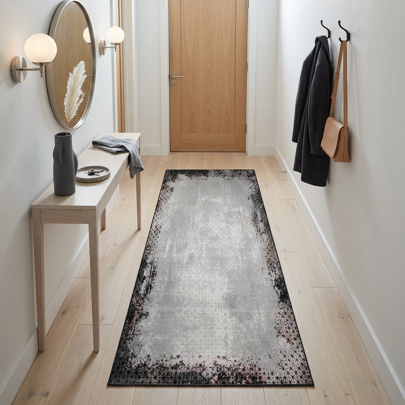 Merry Grey Black Rug - MR235