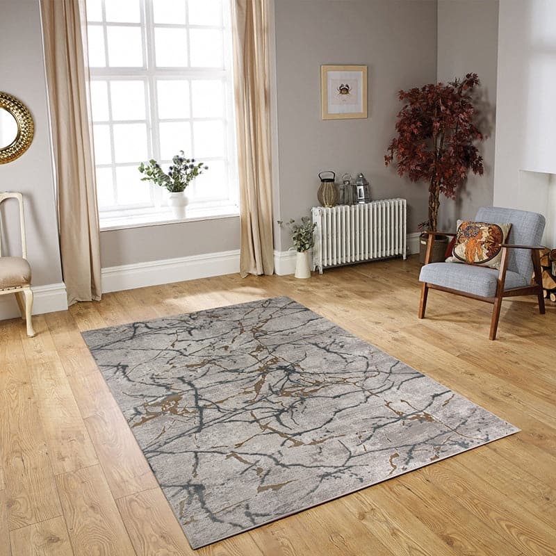Star Modern Grey Crack Rug - Kristal Carpets