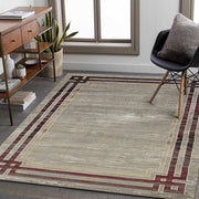 Star Modern Grey Bord Frame Rug - Kristal Carpets