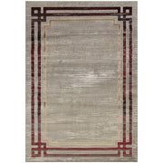 Star Modern Grey Bord Frame Rug - Kristal Carpets