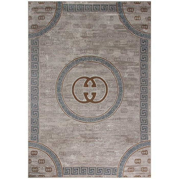 Star Modern Beige Blue Palace Rug - Kristal Carpets