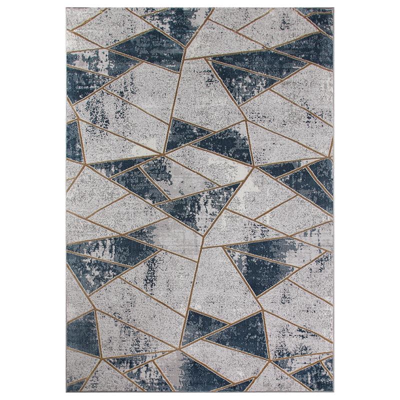 Star Modern Grey Navy Rug - Kristal Carpets