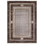 Star Modern Dark Brown Frame Rug - Kristal Carpets