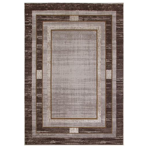 Star Modern Dark Brown Frame Rug - Kristal Carpets
