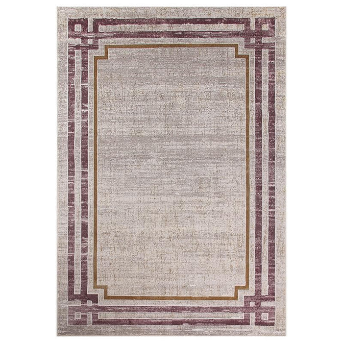 Star Modern Pink Frame Rug - Kristal Carpets